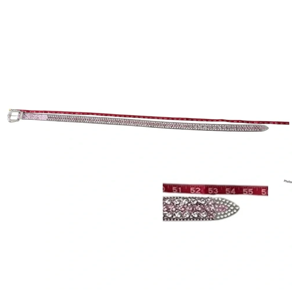 Pink Silver Western Rhinestone Glitter Cowgirl Rodeo Party Bling Sparkly Belt